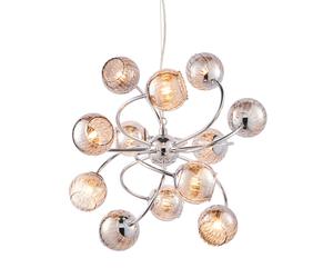 Endon 76315 Aerith 12lt Pendant Chrome plate & smoked mirror glass 12 x 28W G9 clear capsule (Required)