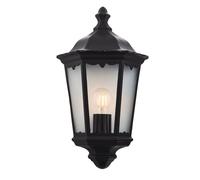 Endon 76547 Burford 1lt Wall Matt black & clear glass 60W E27 GLS (Required)