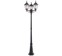 Endon 76552 Burford 3lt Floor Matt black & clear glass 3 x 60W E27 GLS (Required)