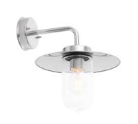 Endon 76597 Addison 1lt Wall Polished stainless steel & clear glass 42W E27 Eco GLS (Required)