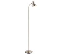 Ensora Lighting Milo Floor Lamp Satin Chrome, Silver
