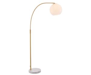 Endon 76613 Otto 1lt Floor Satin brass plate, white/grey marble & opal glass 40W E27 GLS (Required)