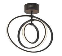 Luminosa Lighting Luminosa Avali Led Semi Flush Light Matt Black & White Acrylic