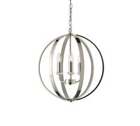 Endon Ritz Diamante 3 Light Ceiling Pendant, Nickel