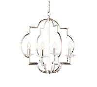 Endon 81915 Garland 4lt Pendant Polished nickel plate & clear crystal 4 x 40W E14 candle (Required)