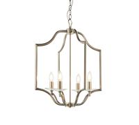 Endon 81916 Lainey 4lt Pendant Antique brass plate & clear crystal 4 x 40W E14 candle (Required)