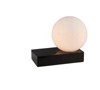 Endon 93866 Zeus 1lt Table Black marble & gloss opal glass 7W LED E14 (Required)