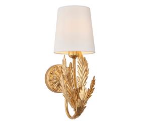 Endon 95040 Delphine 1lt Wall Gold leaf & ivory cotton fabric 6W LED E14 (Required)