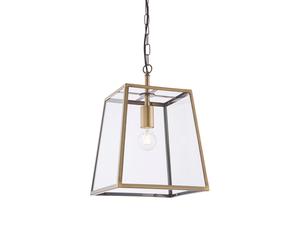 Endon 95835 Hurst 1lt Pendant Matt antique brass plate & clear glass 10W LED E27 (Required)