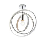 Endon 96000 Merola 1lt Semi flush Chrome plate & clear faceted acrylic 10W LED E27 (Required)