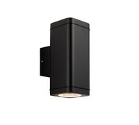 Endon 96911 Milton 2lt Wall Textured black & clear glass 2 x 7W LED GU10 (Required)