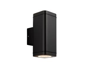Endon 96911 Milton 2lt Wall Textured black & clear glass 2 x 7W LED GU10 (Required)
