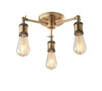 Endon 97243 Hal 3lt Semi flush Antique brass plate 3 x 10W LED E27 (Required)