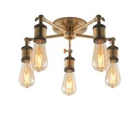 Endon 97244 Hal 5lt Semi flush Antique brass plate 5 x 10W LED E27 (Required)