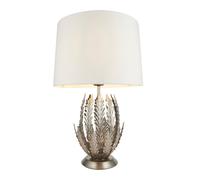 Ensora Lighting Nisha Table Lamp Silver, Cream