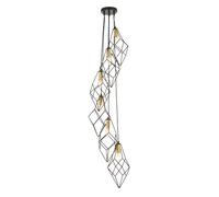 Endon 98151 Jaxon 6lt Pendant Matt black & gold effect plate 6 x 6W LED E14 (Required)