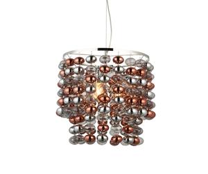 Endon 98152 Esme 3lt Pendant Chrome plated with grey tinted, chrome & copper plated glass 3 x 6W LED E14 (Required)