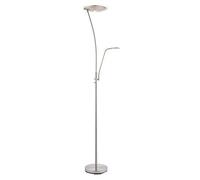 Endon Alassio Decorative Satin Chrome Finish LED Mother/Father Parent & Child Standing Floor Lamp with Adjustable Reading Light