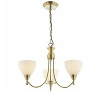 Endon Alton Classic Antique Brass E14 Dimmable 3 Light Pendant Semi Flush Ceiling Light