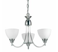 Endon Lighting - Alton Classic Pendant Light - Satin Chrome - Dimmable 3-Light E14 Semi-Flush