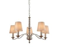 Endon Lighting Pendant Astaire ASTAIRE-5SN – 5-Light Satin Nickel, Natural Fabric, E14 (5 x 40W)