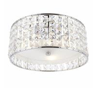 Ensora Lighting Imani Bathroom Flush Ceiling Light, Silver