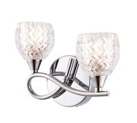 Endon BOYER-2WBCH-L Boyer 2lt Wall Chrome plate & clear glass 2 x 33W G9 clear capsule (Required)