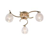 3 Light Semi Flush Light Finish: Antique Brass