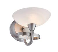 Endon CAGNEY-1WBSC Cagney 1lt Wall Satin chrome plate & white glass 33W G9 clear capsule (Required)