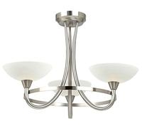 Endon Cagney 3-Light Ceiling Pendant Light Fitting - Chandelier for Living Room, Hallway, Dining - Satin Chrome Finish - Requires 3 x 33W G9 Clear Capsule (Bulbs Not Supplied)