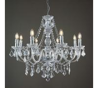 Endon 308-8CL Clarence 8lt Pendant Clear acrylic & chrome plate 8 x 60W E14 candle (Required)