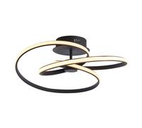 Ensora Lighting Sana LED Semi Flush Ceiling Light Black, Black