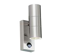 Endon EL-40062 Double Spot Light Outdoor IP44 Stainless Steel Wall PIR