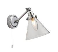 Wall Light Silver Faraday IP44 Chrome Clear Glass Endon 93853