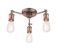 Ensora Lighting Mateo 3 Light Semi Flush Ceiling Light, Orange