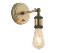 Endon Lighting Hal Single Light Wall Fitting In Antique Brass Finish