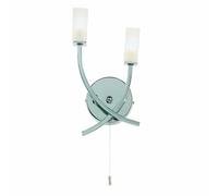 Ensora Lighting Mack 2 Light Wall Light, Silver