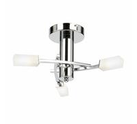 Ensora Lighting Mack 3 Light Semi Flush Ceiling Light Chrome, Silver
