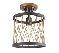 Ensora Lighting Zuri Flush Ceiling Light, Black