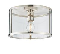 Endon Lighting 49111 Endon Hopton Single Light Flush Ceiling Fitting In Polished Nickel Finish