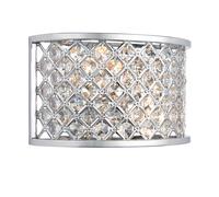 Ensora Lighting Colette 2lt Wall Light Chrome, Silver