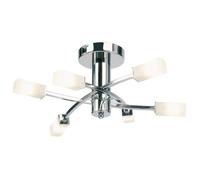 Endon Kennedy 6 Arm Semi-Flush Ceiling Light - Polished Chrome