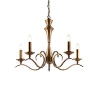 Kora 5 Light Multi Arm Ceiling Pendant Candle Antique Brass E14 Netlighting Gold One Size