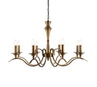 Ensora Lighting Phoenix 8 Light Chandelier - Antique Brass, Gold