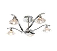5 Light Semi-Flush Ceiling Light Finish: Chrome