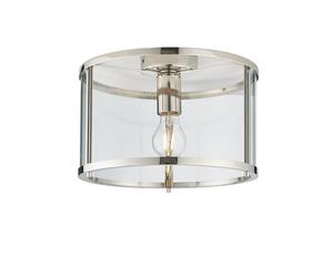 Endon Lighting 49111 Endon Hopton Single Light Flush Ceiling Fitting In Polished Nickel Finish
