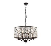 Endon Lighting Endon Belle 8 Light Ceiling Pendant in Dark Bronze and Clear Crystal Glass