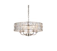 Endon Lighting Endon Clifton 5 Light Glass Chandelier In Nickel Finish