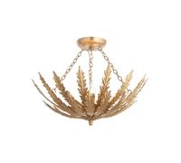 Endon Lighting Endon Delphine 3 Light Semi-Flush Ceiling Light In Gold Finish