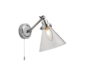 Endon Lighting Endon Faraday Single Light Bathroom Wall Fitting in Chrome Plated Finish with Clear Glass Shade